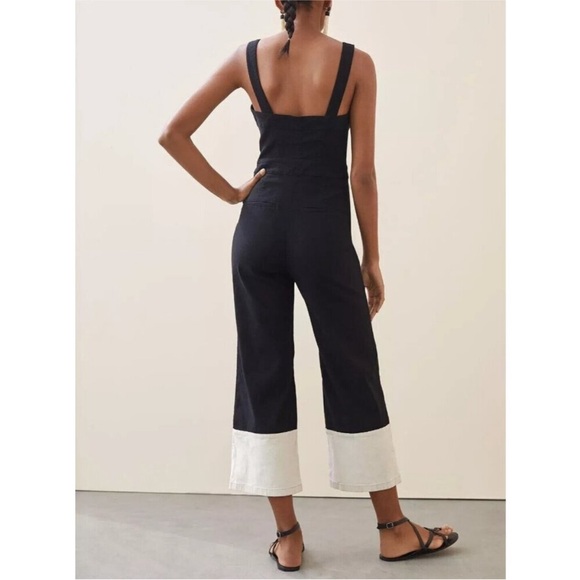 Maeve Anthropologie The Colette Linen Blend Cropped Overall Jupmsuit 8 - Picture 2 of 8
